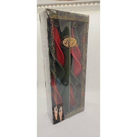 NEW Vintage Robert Allen Candle Company 12" Feather Taper Twist Camdles Set Of 2 - Picture 1 of 5
